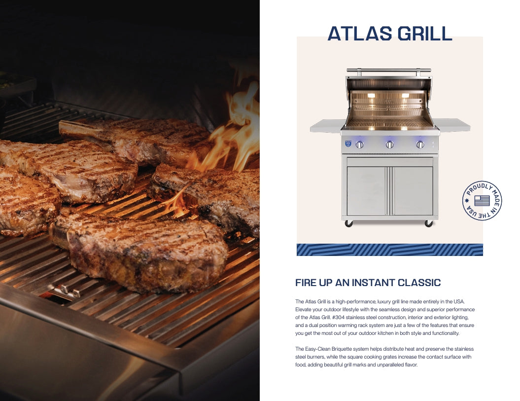 American Made Grills - Atlas - 36" -w/Briqutte Trays