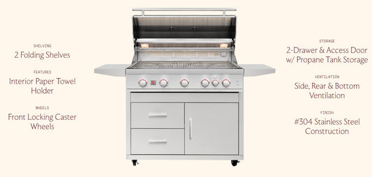 Deluxe Cart for Sizzler Series Grills
